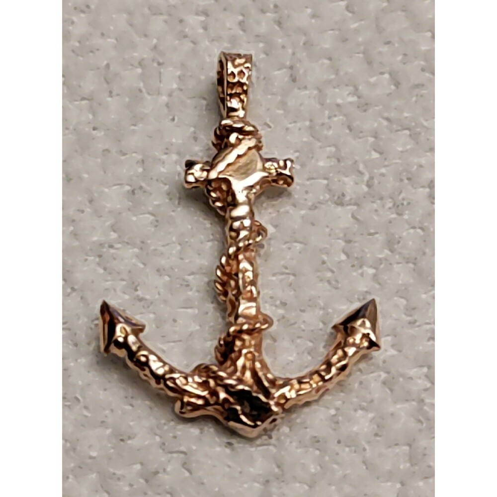 14 K Gold Anchor Pendant 36.5 MM X 22 MM 4.41 G - Picture 3 of 4